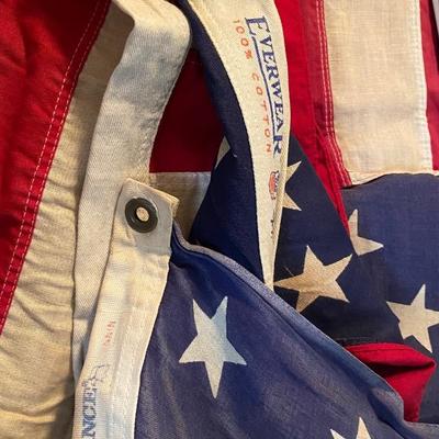2 Vintage American Flags