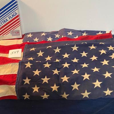 2 Vintage American Flags