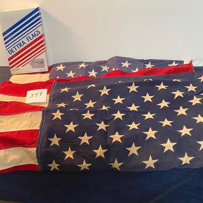 2 Vintage American Flags