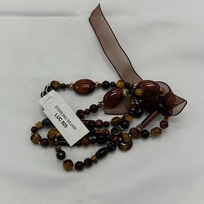 Three Sterling Silver Stone Bracelets