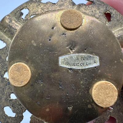 Vintage Chinese Brass Red Enamel-Set 2