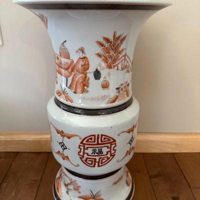 Large Chinese Vintage Porcelain Iron Red Kutani Vase with six characters mark-local pickup and shipping available