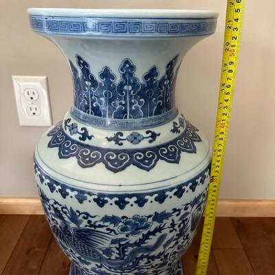 Very large Chinese Vintage Porcelain Blue and White Phonex Vase with six characters mark-local pickup and shipping available
