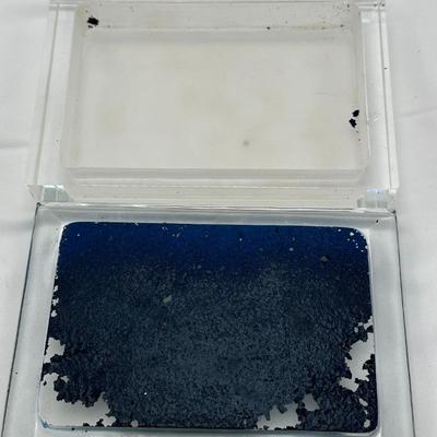 Chinese Vintage Glass Box Inside Painted Lotus Flowers