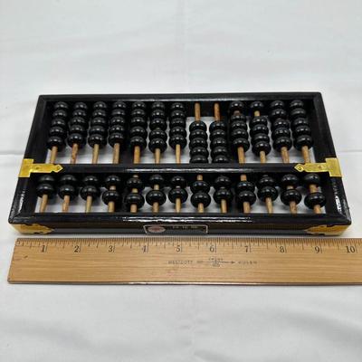 vintage Lotus Flower Brand Abacus Chinese calculator with instruction book