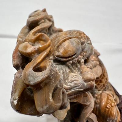 Chinese Soapstone Carved Sculpture of Foo Dogs