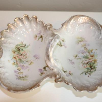 Vintage Dresden Germany Double Sided Porcelain Dish / Bowl