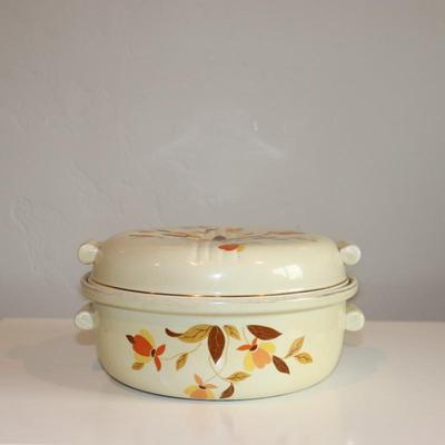 Vintage Hall's Pottery Autumn Leaf Pattern Covered Casserole Dish
