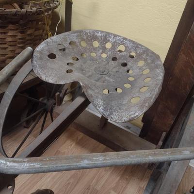 Folk-Art Tractor and Farm Implement Parts Three Wheel Bike