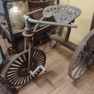 Folk-Art Tractor and Farm Implement Parts Three Wheel Bike