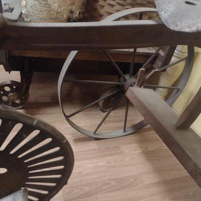 Folk-Art Tractor and Farm Implement Parts Three Wheel Bike
