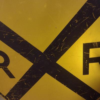 Genuine 'Railroad Crossing' Metal Traffic Sign