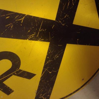 Genuine 'Railroad Crossing' Metal Traffic Sign