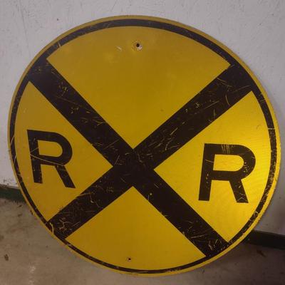 Genuine 'Railroad Crossing' Metal Traffic Sign