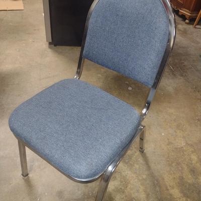 Set of 10 Metal Frame Upholstered Seat and Back Stacking Chairs Choice D