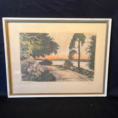 Three Swedish Landscape Framed Pieces of Art (LR-MG)