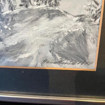Three Swedish Landscape Framed Pieces of Art (LR-MG)