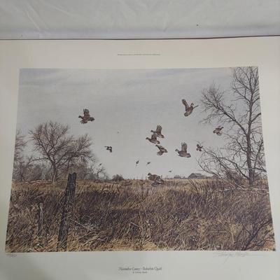 Two Eldridge Hardie Signed and Numbered Prints: November Covey–Bobwhite Quail (PC-BBL)