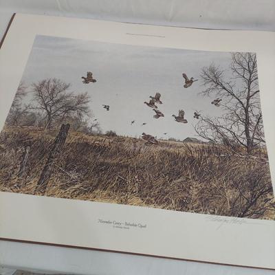 Two Eldridge Hardie Signed and Numbered Prints: November Covey–Bobwhite Quail (PC-BBL)