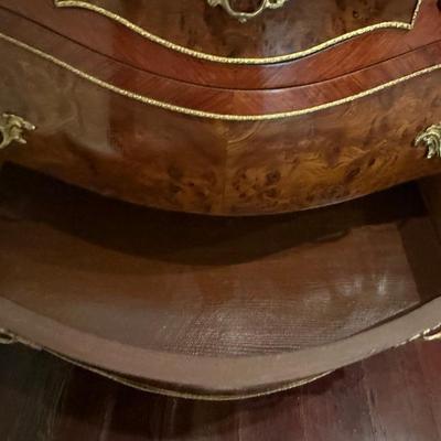 Louis XV Style Marble Top Five Drawer Chest