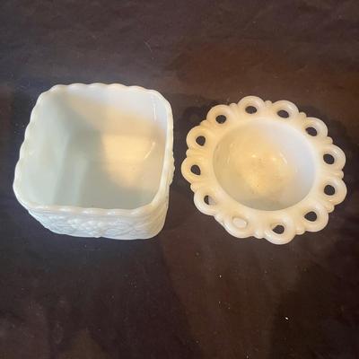 Waterford Vase, Signed Blown Glass & Milk Glass (LR-MG)