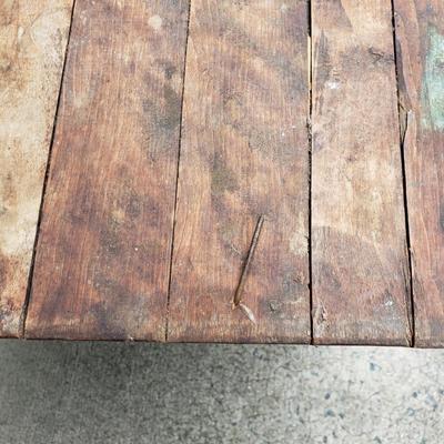 Rustic Wooden Rolling Table on Wheels (G-KD)