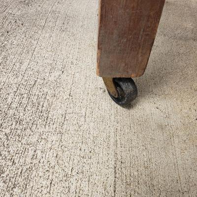 Rustic Wooden Rolling Table on Wheels (G-KD)