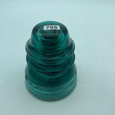 Large teal glass insulator