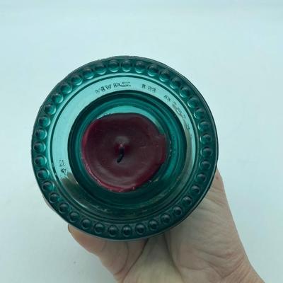 Large teal glass insulator