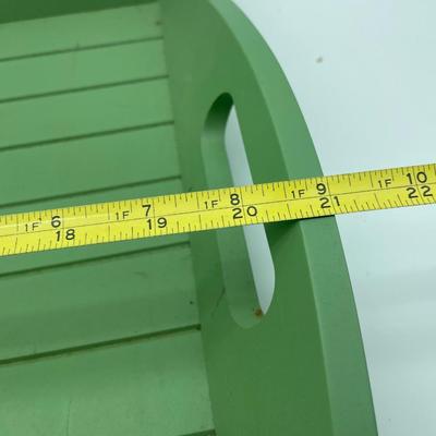 Appealing green wood tray