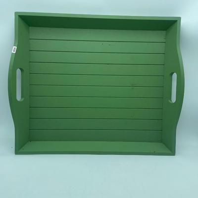 Appealing green wood tray