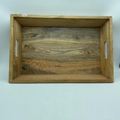 Shallow wooden tray
