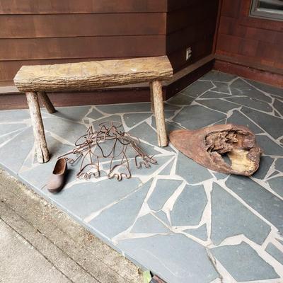 Primitive Wood Bench and more (G-KD)