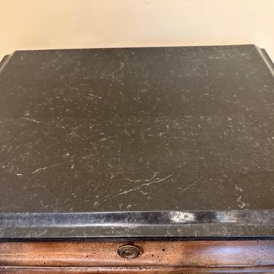 Four (4) Drawer Marble Top Accent Chest