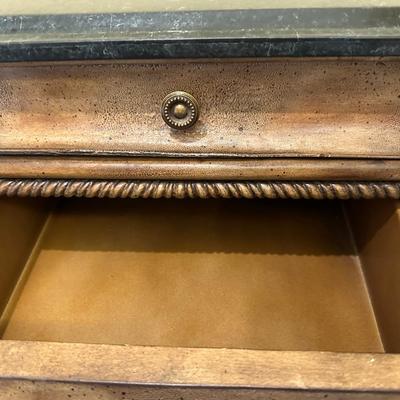 Four (4) Drawer Marble Top Accent Chest