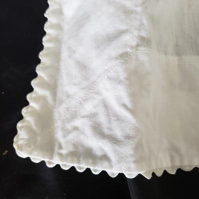 Four White Aprons and Two Handmade Brooms (D-KD)