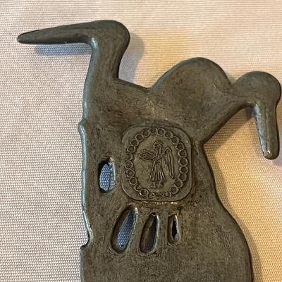 Dutch Pewter Spoons With Wooden Wall Mount Holder (K-MG)