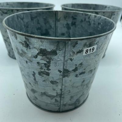 Set of 3 galvanized pails