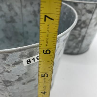 Set of 3 galvanized pails