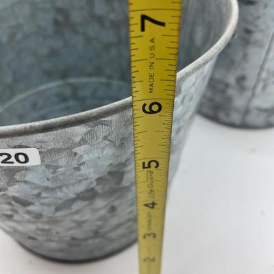 Set of 3 galvanized pails