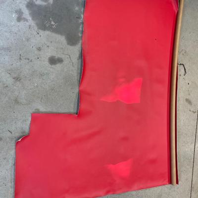 Red leather piece