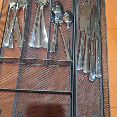 Set of Cambridge stainless steel flatware in adjustable tray p