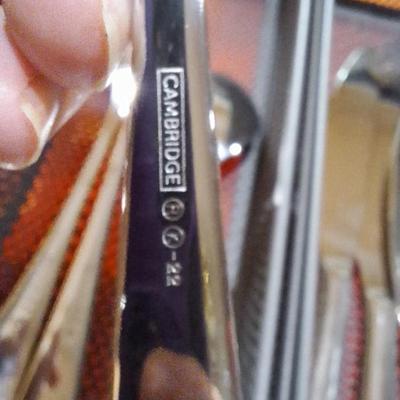 Set of Cambridge stainless steel flatware in adjustable tray p