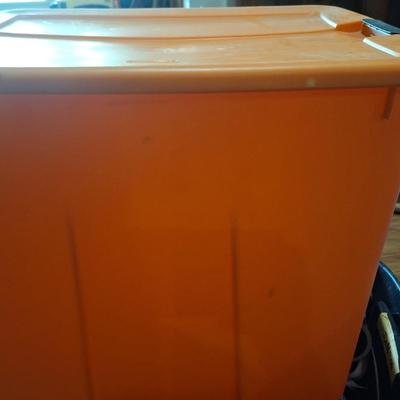 Orange storage tub