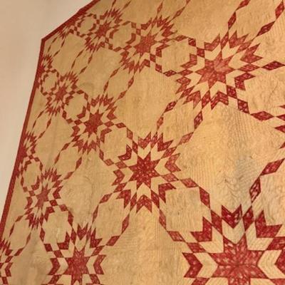 Antique Red and Cream Quilt (LR-KD)