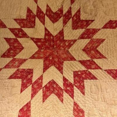 Antique Red and Cream Quilt (LR-KD)