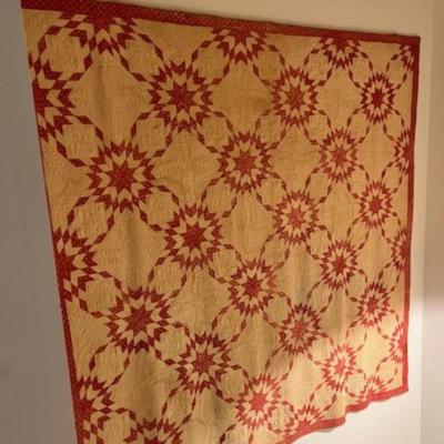 Antique Red and Cream Quilt (LR-KD)