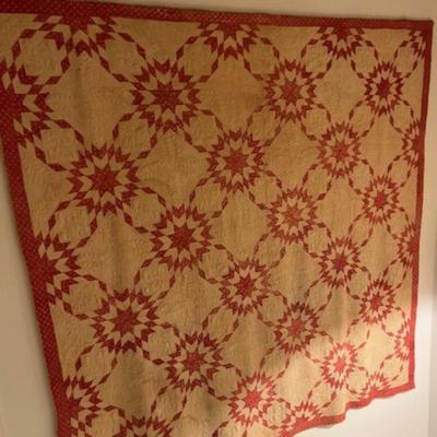 Antique Red and Cream Quilt (LR-KD)