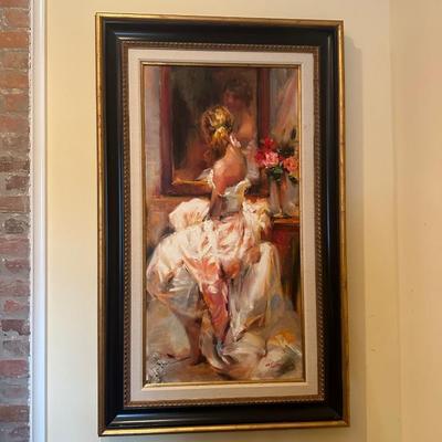 Original Oil Painting of Woman in Mirror