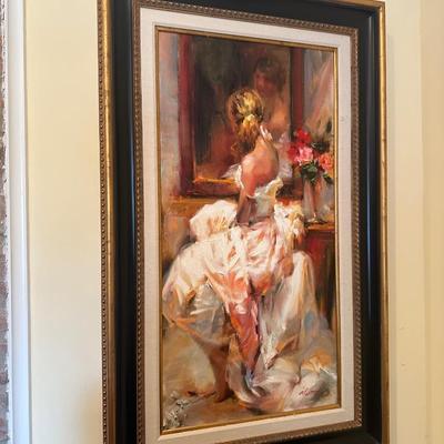 Original Oil Painting of Woman in Mirror
